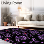 Purple Snowflake Sleigh Ride Medallions Rug