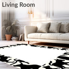 Black Dog Silhouettes on Cream Background Rug
