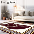 Dark Burgundy Twin Dogs Portrait Rug