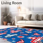Red White Blue Truck Pinecone Scatter Rug