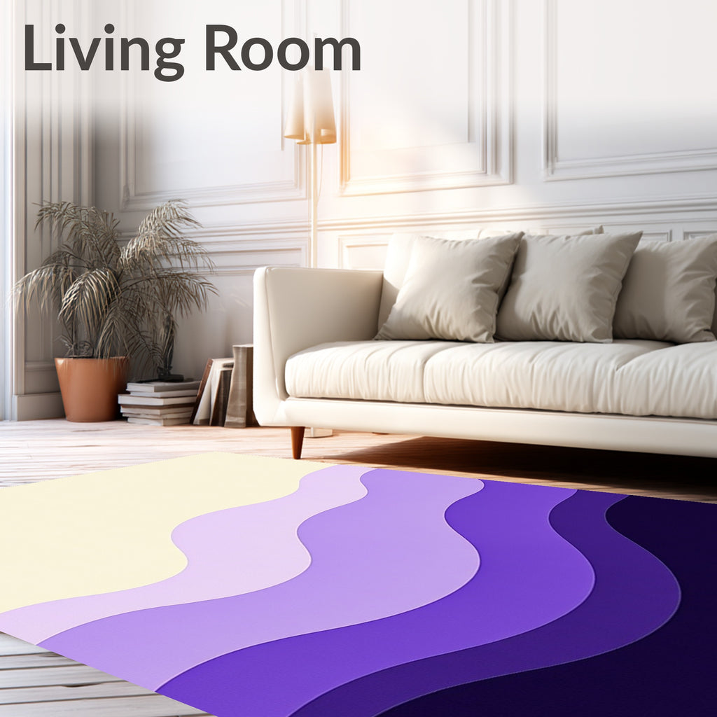 Lavender Purple Wavy Layers Rug