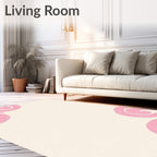 Soft Pink Swirl Scroll Accent Rug