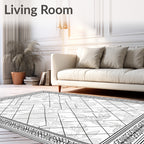 Ornate Floral Lattice Border Rug