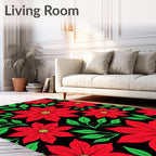 Radiant Red Bloom Garden Rug