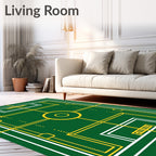Green Yellow Court Lines Rug