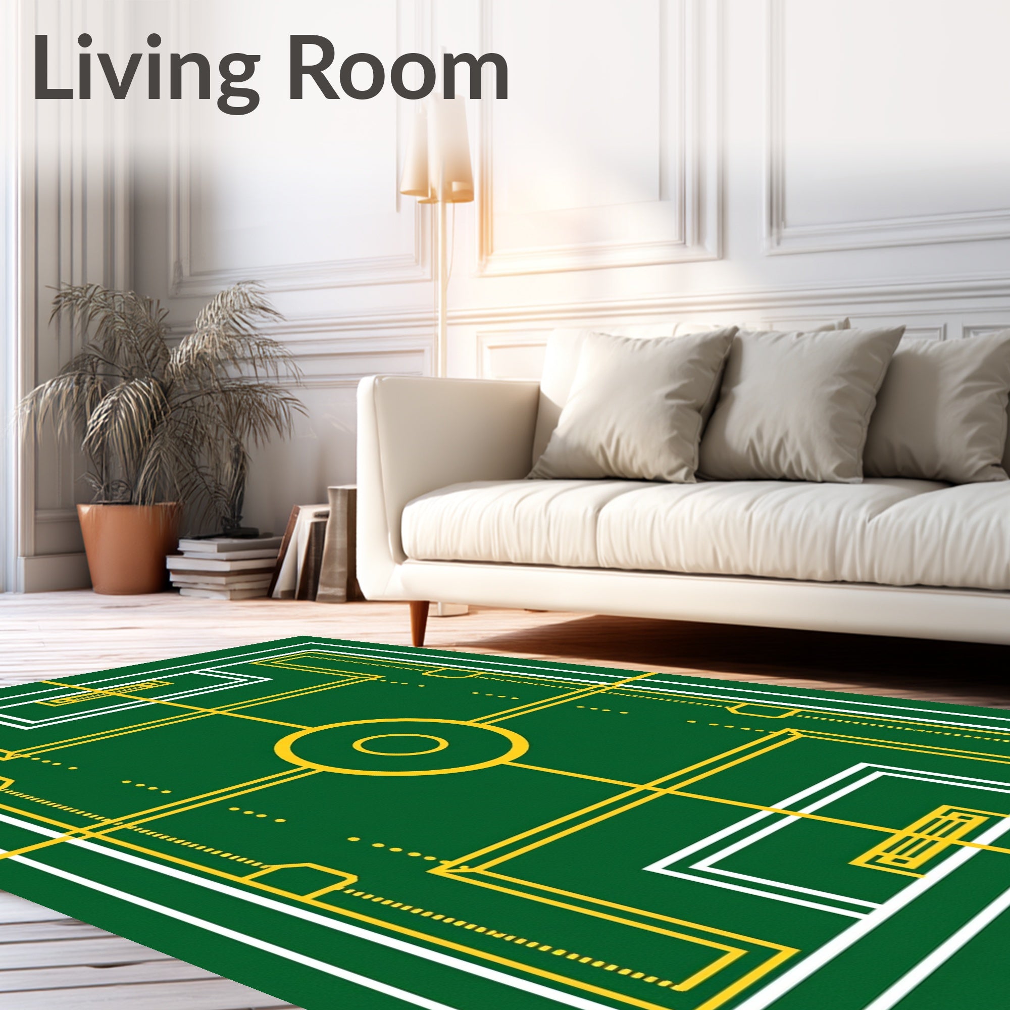 Green Yellow Court Lines Rug