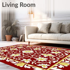 Ornate Red Floral Medallion Rug