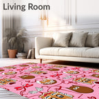 Whimsical Gingerbread House Owl Ribbon Rug