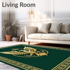 Golden Eagle Crest Emblem Rug