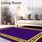 Royal Violet Yellow Ornate Border Rug