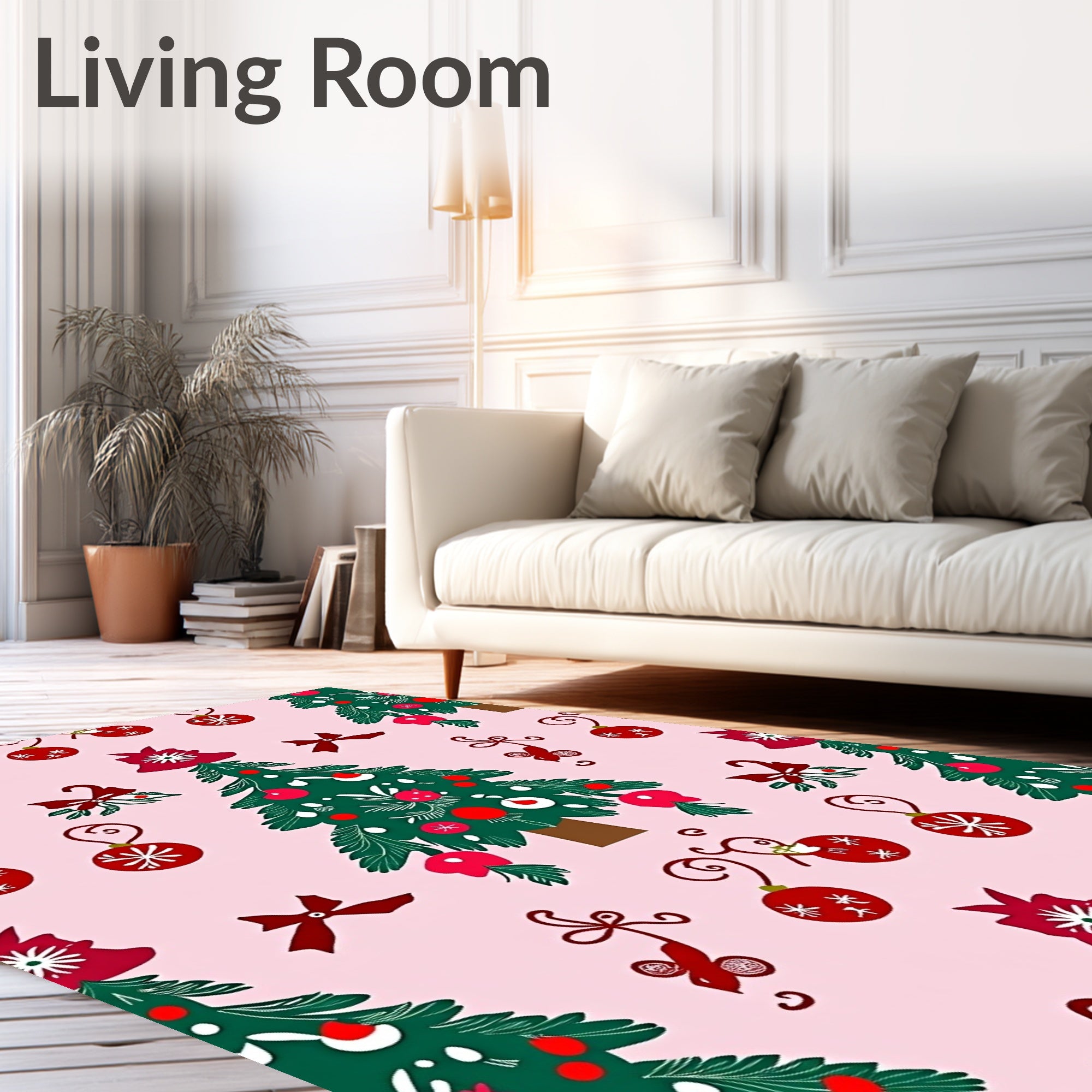 Holiday Evergreen Ornament Garland Rug