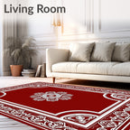 Classic Crimson Floral Medallion Rug