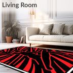 Bold Red Surfer Rushing Wave Rug
