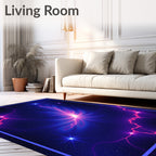 Cosmic Nebula Purple Electric Burst Rug
