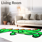 Fun Green Dinosaur Spikes Rug