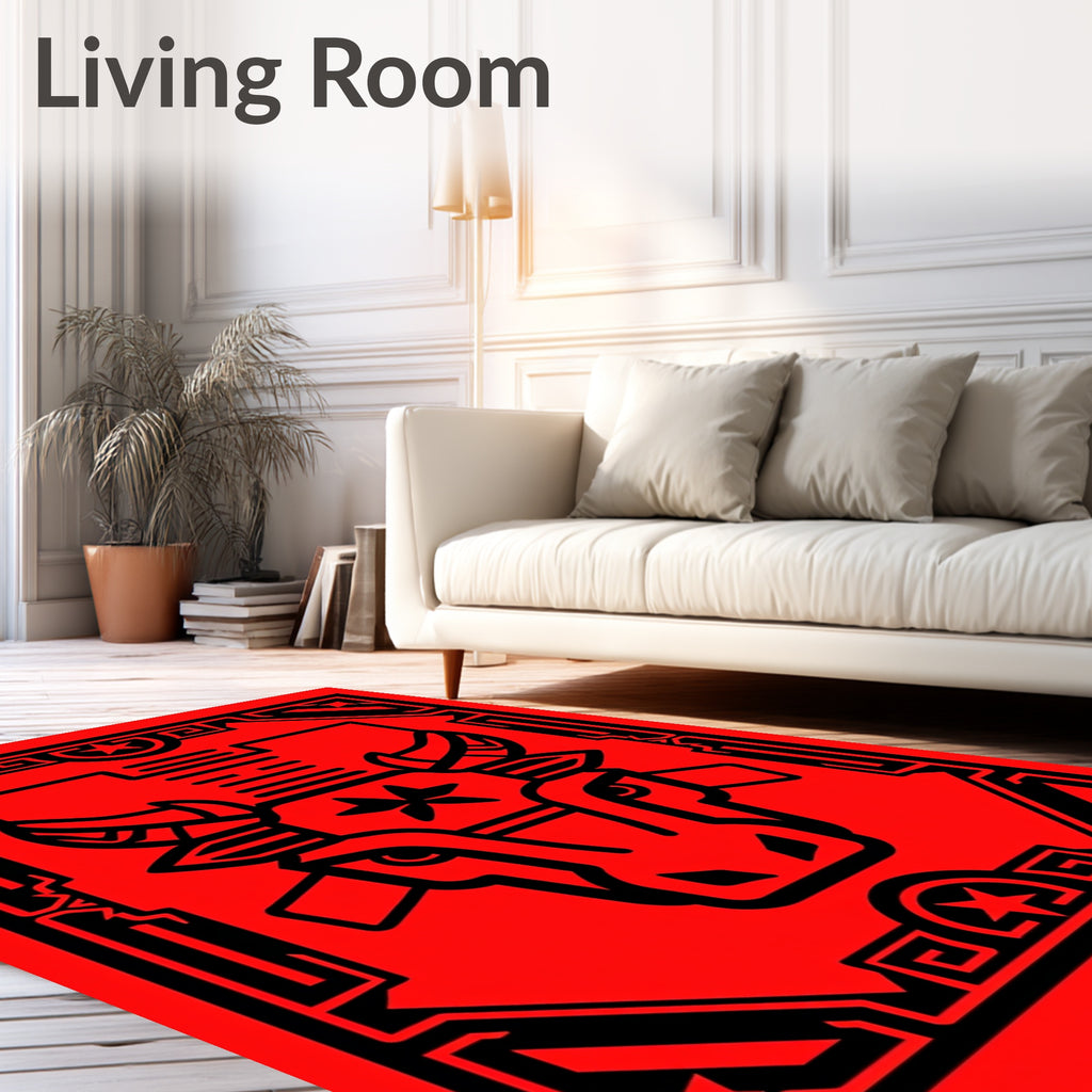 Bold Red Bull Zodiac Charm Rug