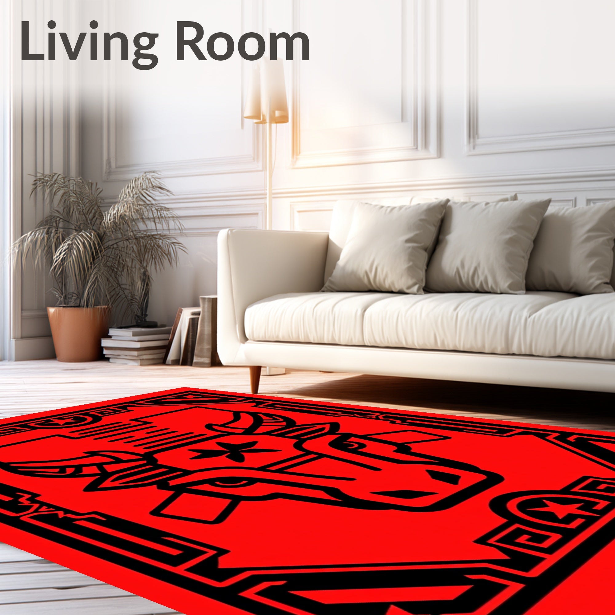 Bold Red Bull Zodiac Charm Rug
