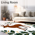 Majestic Brown Stag Holly Border Rug