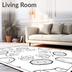 Bold Black and White Symmetry Oval Rug