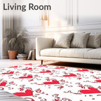 Red Heart Swirl Whimsical Collection Rug