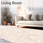 Delicate Pink Swirl Abstract Organic Rug