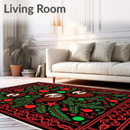Festive Sloth Christmas Needlepoint Rug