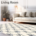 Pale Cream and Gray Arch Motif Rug