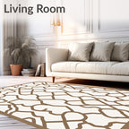 Brown Organic Lattice Art Rug