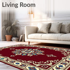 Crimson Colonial Sunburst Medallion Rug