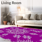 Violet Mandala Snowflake Starburst Rug