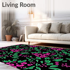 Vibrant Pink Berry Foliage Rug