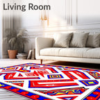 Bold Red Geometric Tribal Abstract Rug
