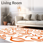 Orange Sketch Botanical Garden Rug