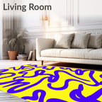Vibrant Yellow Purple Swirl Rug