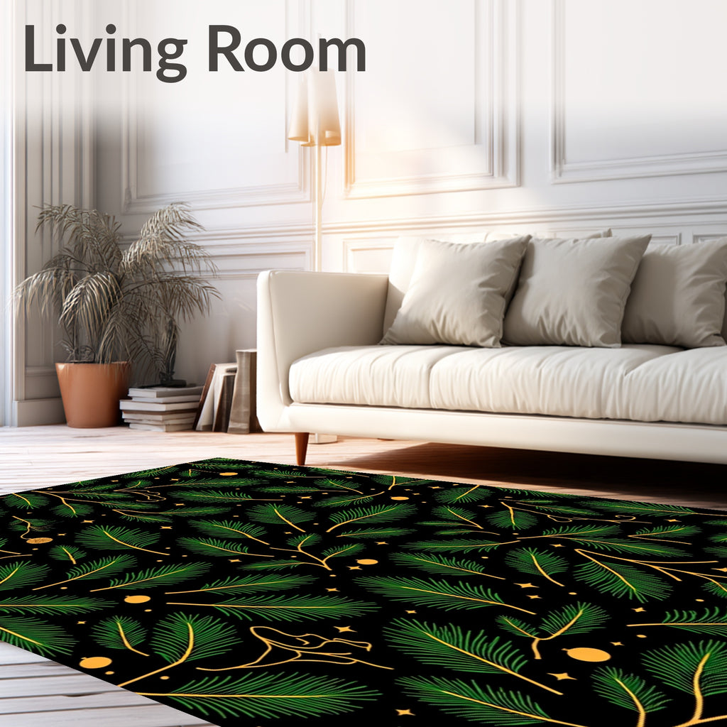 Evergreen Festive Starburst Holiday Branches Rug