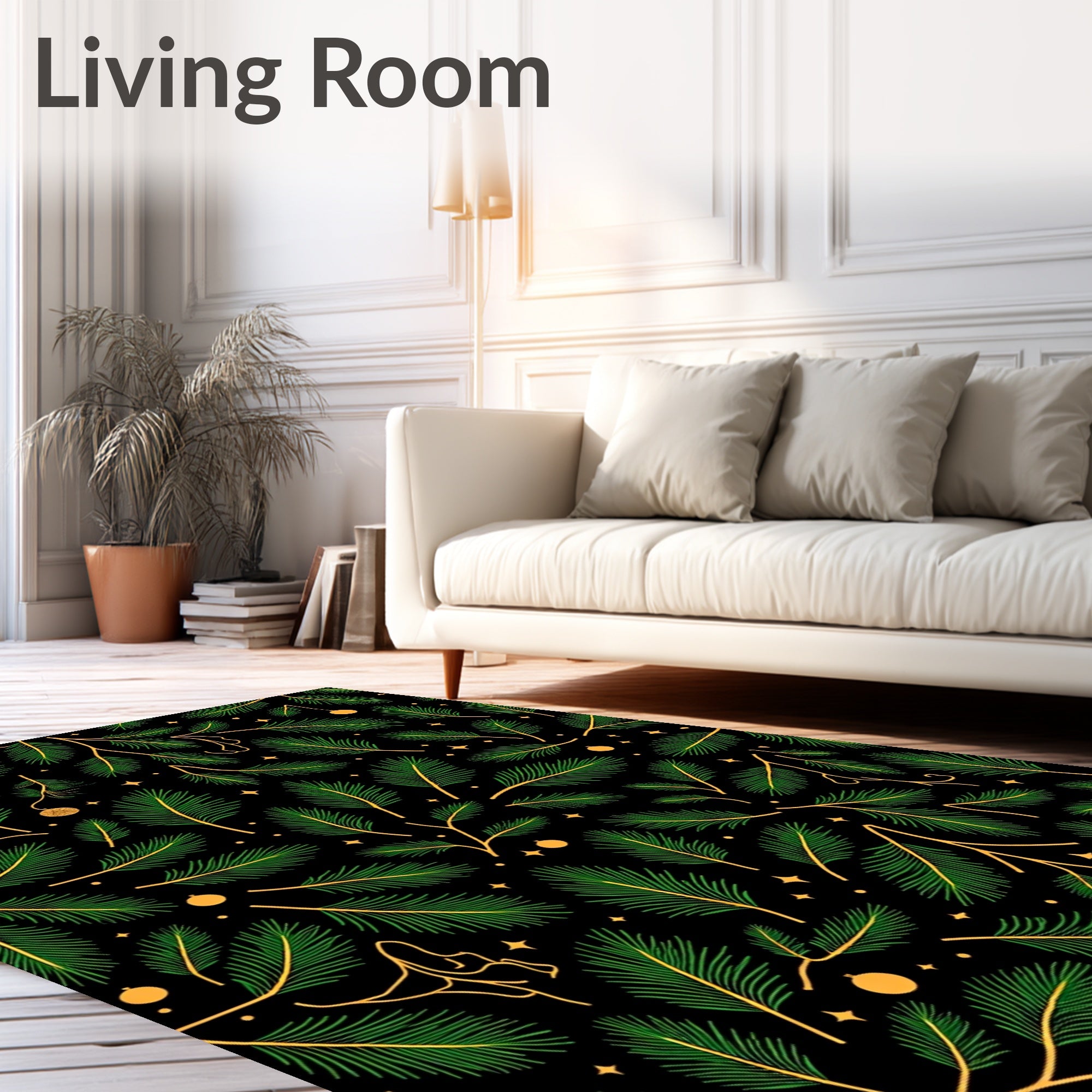 Evergreen Festive Starburst Holiday Branches Rug