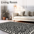 Black White Intricate Celtic Knot Rug