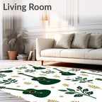 Green Guitar Foliage Starburst Rag Rug