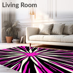 Radiant Pink Burst Geometric Rug