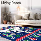 White Elephant Red Green Medallion Border Rug