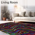 Vibrant Wavy Line Abstract Rug