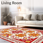 Crimson Gold Floral Medallion Rug