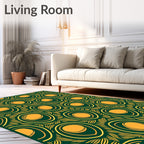 Emerald Golden Eye Feather Medallion Rug