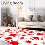Vibrant Red Splatter Abstract Art Rug