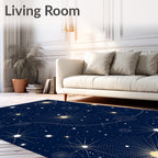 Cosmic Navy Starburst Swirl Rug