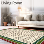 Crimson Green Net Star Medallion Rug