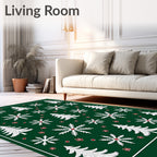 White Evergreen Snowflake Harmony Rug