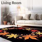Autumn Maple Leaf Acorn Garland Rug