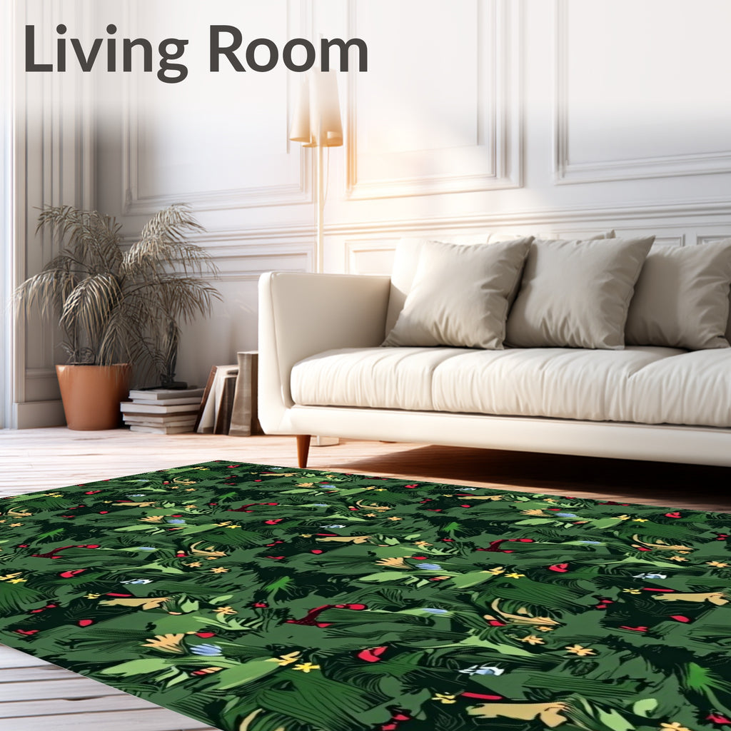 Green Lush Tropical Foliage Rug