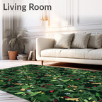 Green Lush Tropical Foliage Rug